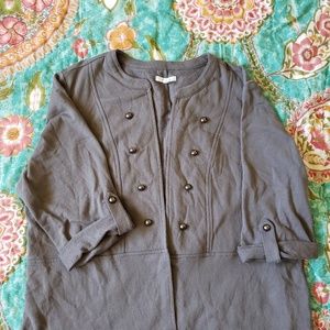 Maurice's military style blazer in gray size 2x